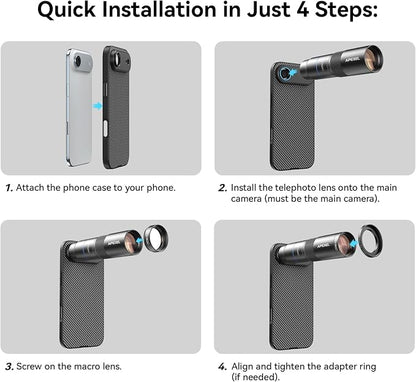 APEXEL 10X Tele-Macro Pro Dual Lens 2-in-1, Portable Clip-On Telephoto Macro Lens for Air Phone, Pro Photography for Travel, Concert, Exploration