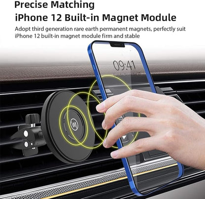 Magnetic Air Vent Phone Holder Compatible with Apple Magsafe iPhone 16, 15, 14, 13, 12 Car Mount Magnet Holder, Car Accessories, Charging Not Supported (Pro, Max, Plus, Mini) Black