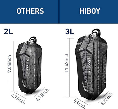Hiboy Scooter Storage Bag, 3L/4L Large Capacity Scooter Handlebar Bag, Front Hanging Bag for Electric Scooter/Electric Bike, for Carrying Chargers, Phone, Keys with Waterproof Hardshell EVA Material