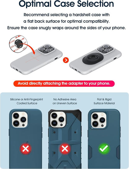 sincetop Bike Phone Mount - Series Q [ Quad ] - Bicycle Stem Cap Phone Holder,Universal Aluminum Handlebar Cell Bracket, Cycling Quick Mount for Mountain&Road&Ebike&Gravel Bike
