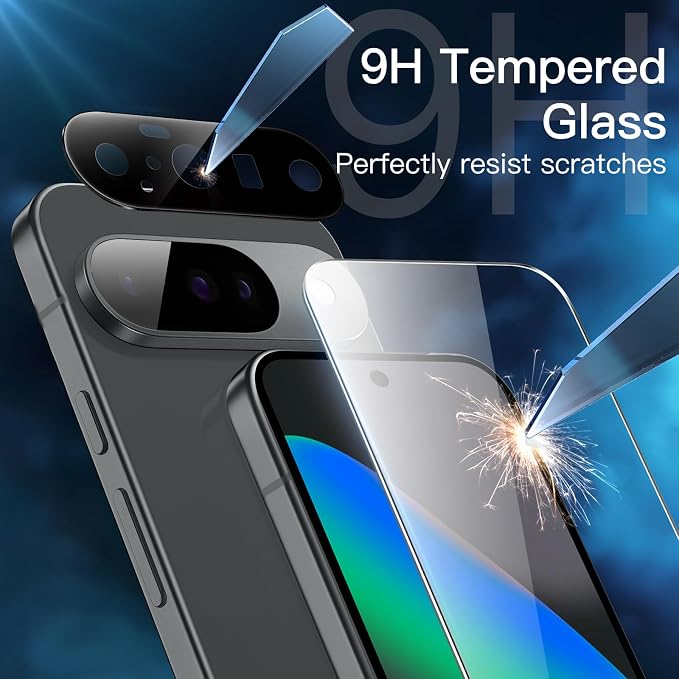 JETech Screen Protector for Google Pixel 10, 2+2 Pack | with Camera Lens Protector, HD Clear Tempered Glass, Anti-Scratch Protection, Easy Installation Tool