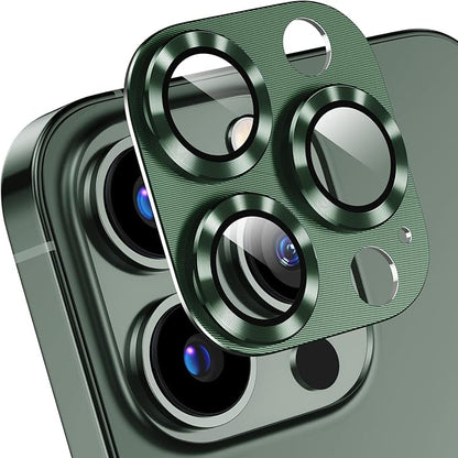 Korecase [2 Pack For iPhone 13 Pro Max/iPhone 13 Pro Camera Lens Protector Metal Tempered Glass Camera Cover, Strong Stickiness Rear Lens Case Friendly - Alpine Green