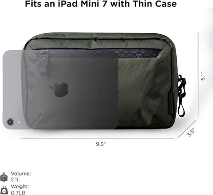 ALPAKA Elements Tech Case Tech Pouch 2.1L Cable Bag Green X-Pac VX21 | Weatherproof Fabric, YKK Aquaguard Zipper, Detachable Shoulder Strap, Ideal for Electronics & Accessories, Daily Work Travel