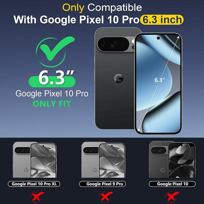 SPIDERCASE for Google Pixel 10 Pro Case Waterproof, [12FT Military-Grade Shockproof] IP68 Underwater [Anti-Peeping Screen Protector] Full Body Sealed Protection Anti-Scratched Phone Case, Light Blue