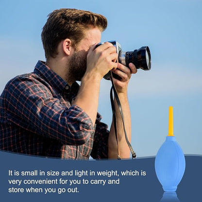 PATIKIL Soft Tip Air Blower Dust Blaster, 3 Pcs Rubber Bulb Air Pump Dust Blower Cleaner Cameras Lens Cleaning Tool with Long Nozzle for Camera Lens Computer Keyboard, Blue/Yellow