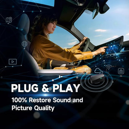 Jemluse Wireless CarPlay Adapter for Apple iPhone - Multi-User Seamless Connection for Convert Wired to Wireless Car Play Adapter - No Latency from iOS 10+ to Screen w/USB C(Charcoal)