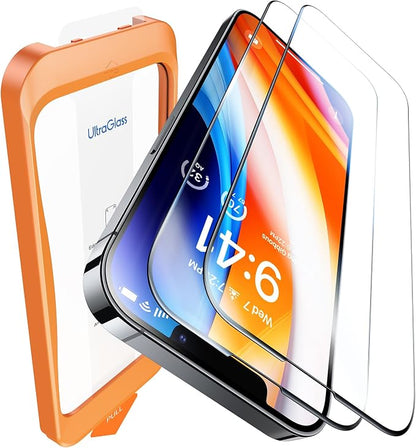 UltraGlass UNBREAK TOP 9H+ Glass for iPhone 12 Pro Max Screen Protector [Military Grade Shatterproof & Longest Durable] Full Screen iPhone 12 Pro Max Glass, 2024 Upgrade, 2 Packs