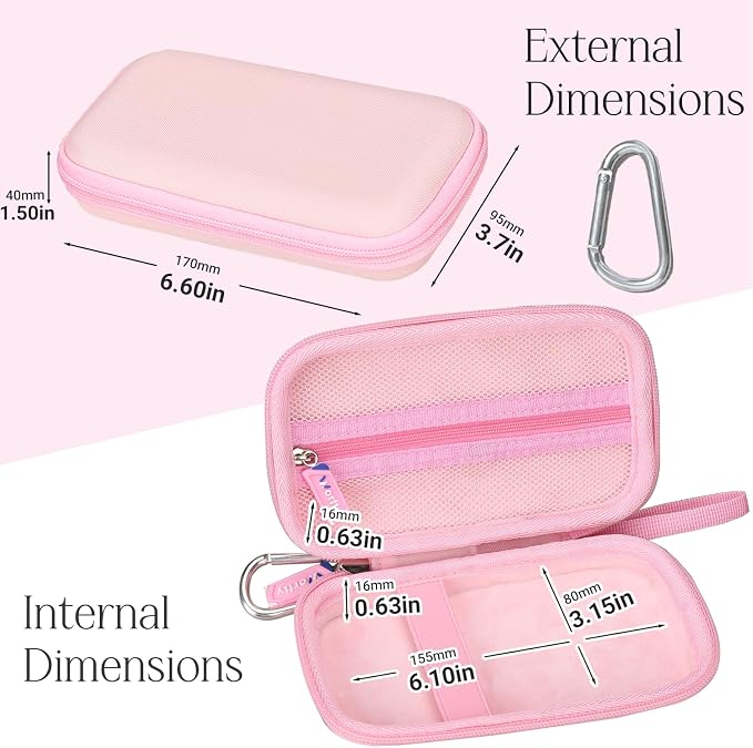 Portable Bank Charger Case for charmast for citicr for VRURC for OHOVIV Fast Charging Battery Protective Case(Pink)