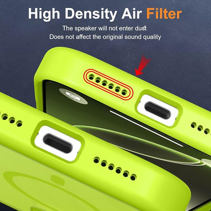 MOCCA Strong Magnetic for iPhone 16 Pro Phone Case, [Compatible with Magsafe][16FT Mil-Grade Drop Protection] Slim Thin Translucent Matte Protective Cover Case for iPhone 16 Pro Case,Fluorescent Green