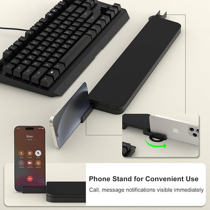 VICHYIE Keyboard Wrist Rest with Cleaner Kit, Wrist Pad for Tenkeyless Keyboard, Typing Pain Relief, Multi-Functional Cleaning Kit for Earbuds, Phones, Desk Accessories for Home & Office (Black)