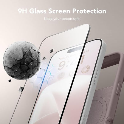 GONEZ Magnetic for iPhone 17 Pro Case, Compatible with MagSafe, [Screen Protector + Camera Lens Protector], Liquid Silicone Anti-Scratch Shockproof Protective Phone Case 6.3 inch, Light Taro
