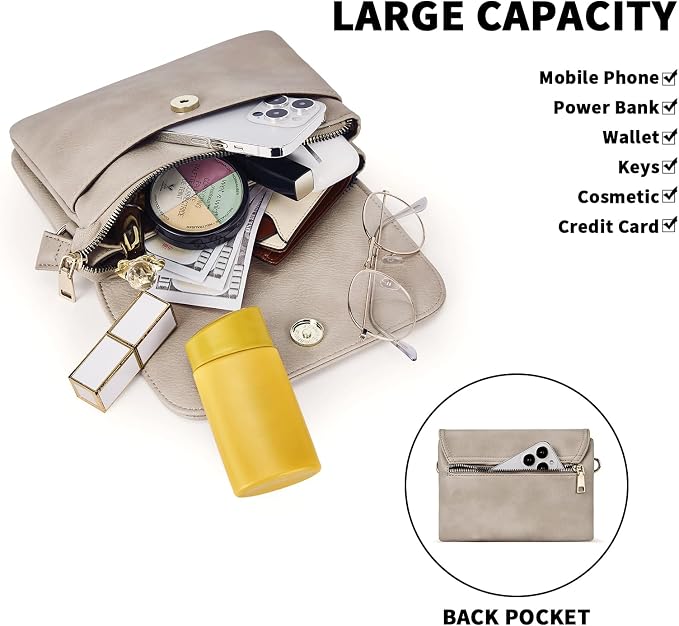CHOLISS Small Crossbody Bags for Women, Vegan Leather Cell Phone Purse, Mini Travel Purse with Adjustable Strap Womens Gifts
