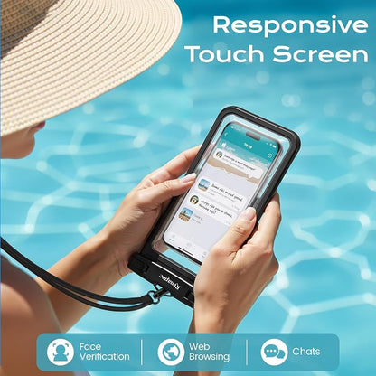 Rynapac Waterproof Phone Pouch - 2 Pack, IPX8 Waterproof Phone Case with Lanyard for iPhone 17 16 15 Pro Max, Cell Phone Dry Bag for Beach Vacation Travel Cruise Essentials, Touch Screen, Up to 8.5"