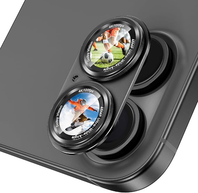 Goton Compatible for iPhone 17 & 16 & 16 Plus Camera Lens Protector, 1-Pack Aluminum Alloy Metal Cover with HD Tempered Glass, Pro Camera Style, Shatter-Resistant, Scratch-Proof, Case Friendly, Black