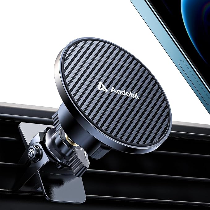 andobil for MagSafe Car Mount [Upgraded Strongest Magnet] Magnetic Phone Holder for Car Vent 360 Adjustable Magnetic Car Phone Holder Mount for iPhone 17 Pro Max 16 15 14 13 Plus Mini (Carbon Fiber)