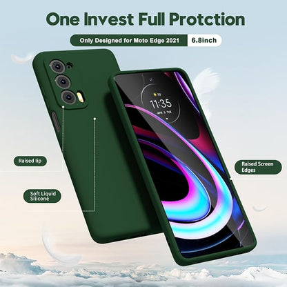 oakxco for Motorola Moto Edge 2021/Edge 2021 5G UW Phone Case Liquid Silicone, Thin Slim Soft Rubber Gel TPU Plain Simple Cover for Women, Matte Solid Color, Lilac Light Purple Lavender Wine