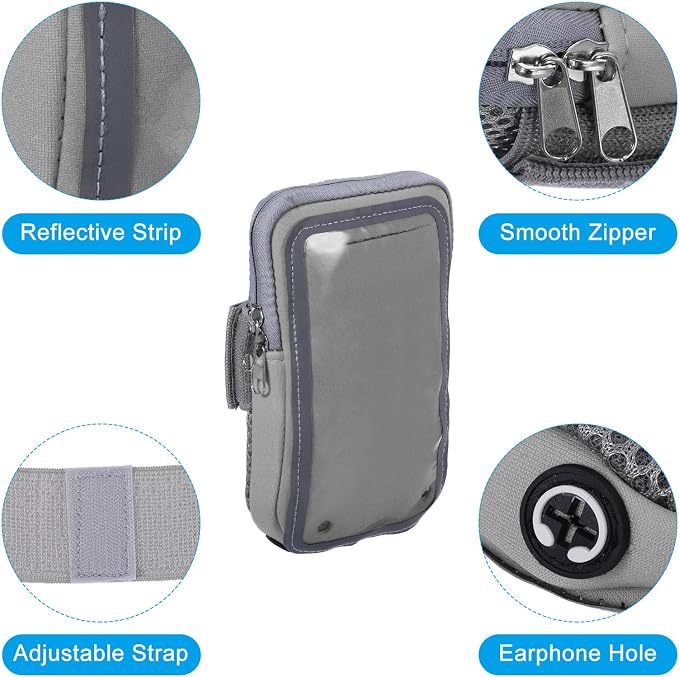 PATIKIL Phone Arm Bands for Running, Running Phone Holder Carrier Armband Cell Phone Holder for Runners, Gray