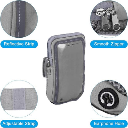 PATIKIL Phone Arm Bands for Running, Running Phone Holder Carrier Armband Cell Phone Holder for Runners, Gray