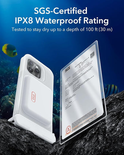 ESR Waterproof Phone Pouch for iPhone 15 Pro Max /14 Pro Max, Underwater Touch Sensitivity, IPX8 Floating Waterproof Cellphone Case with Lanyard, Dry Bag for Snorkeling, Clear