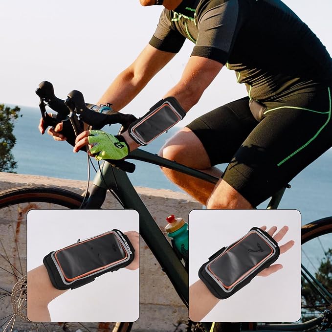 Wristband Phone Holder for Running, Black Handheld Grip Phone Holder Running Armband Wristband Frearm Band for iPhone Pro Max Plus (16/15/14/13/12/11/X/XR) Galaxy S24/S10