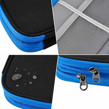 ZINZ Electronic Accessories Organizer, Travel Cable Carry Pouch Storage Bag for Laptop Attachment Cable, Cord, Charger, Earphone etc,Black-Blue