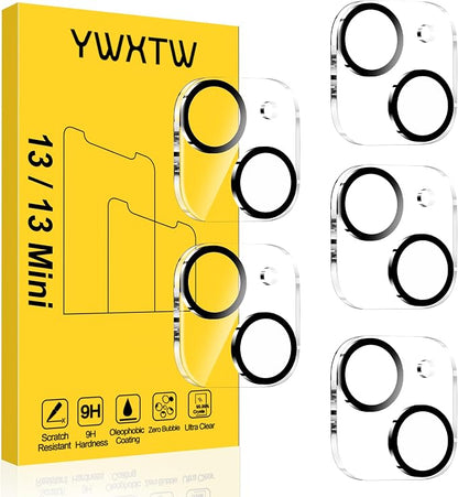 YWXTW [5 Pack Designed for iPhone 13 Camera Lens Protector, for iPhone 13 Mini Camera Lens Protector, Night Shooting Mode, Anti Scratch HD Clear 9H Hardness Tempered Glass