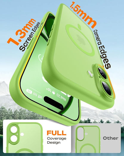 TOCOL for Phone 17 Case, Compatible with Magsafe Charger, Full Camera Protection, Drop Protection, Translucent Matte Phone Case for Phone 17 6.3 inch (Light Green)