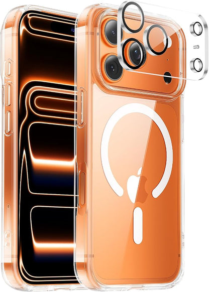 for iPhone 17 Pro Max case with Camera Lens Protector [10Ft Military-Grade Protection] Compatible with MagSafe Shockproof Slim Thin Cover case for iPhone 17 Pro Max 6.9 inch, Translucent