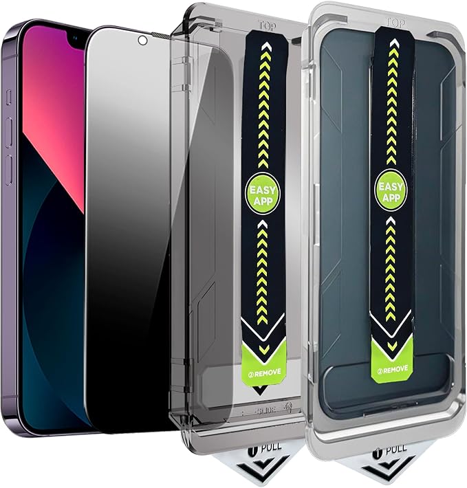 2 Pack 25° Ultra Privacy Screen Protector for iPhone 13/iPhone 13 Pro/iPhone 14, [Auto-Dust Removal and Auto-Alignment], Wide-Angle Anti-Spy Tempered Glass Film, Easy and Quick Installation