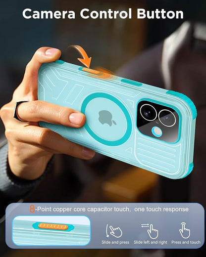 for iPhone 17 Waterproof Case with Magsafe, Built-in [Camera & Screen Protector] [Lanyard], IP68 Water Proof Full Body Dustproof Heavy Duty Frosted Protective Phone Cover, 6.1" Teal