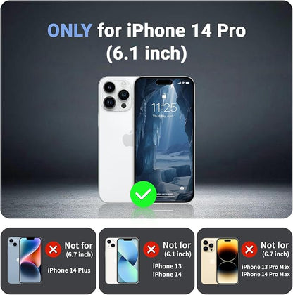 jaroco Magnetic for iPhone 14 Pro Case, [Compatible with MagSafe][Military Grade Drop Protection][Heavy Duty Protection][Non-Slip][Shockproof] 2-Layer Durable Bumper Phone Case 6.1''-Deep Blue