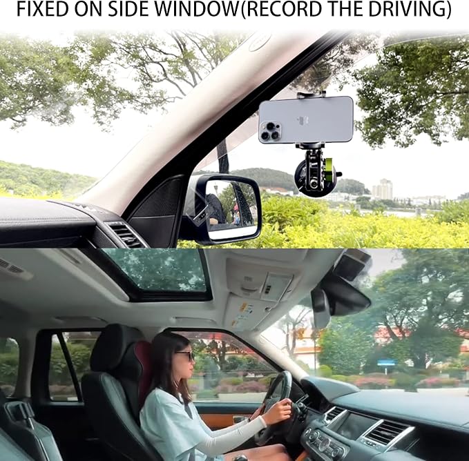 leepiya Phone Mount for car, 360° Adjustable Dashboard Windshield Car Phone Holder Mount, Ultra-Durable Metal,car Mount for Camera vlogging, Car Phone Mount for iPhone Samsung All Smartphones