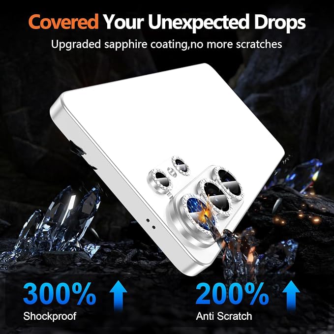 for Samsung Galaxy S26 Ultra Camera Lens Protector, Electroplated Matte Back with 9H Tempered Glass Lens Protector, [Strong Adsorption] [Case-Friendly] Metal Ring HD Lens Cover,Silvery Diamond