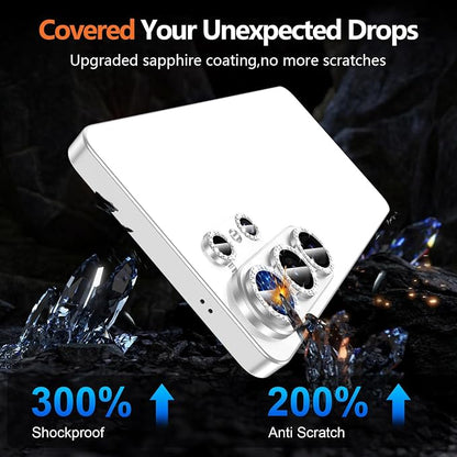 for Samsung Galaxy S26 Ultra Camera Lens Protector, Electroplated Matte Back with 9H Tempered Glass Lens Protector, [Strong Adsorption] [Case-Friendly] Metal Ring HD Lens Cover,Silvery Diamond