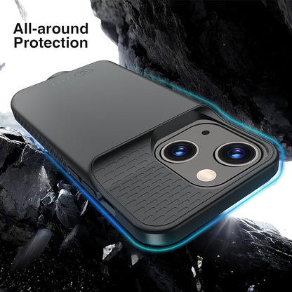 GIN FOXI Battery Case for iPhone 15 Pro/15, Rechargeable Case 15W Fast Charging Charger Real 7000mAh Ultra-Slim Anti-Fall Protection Extended Charger for iPhone 15 &15 Pro Black
