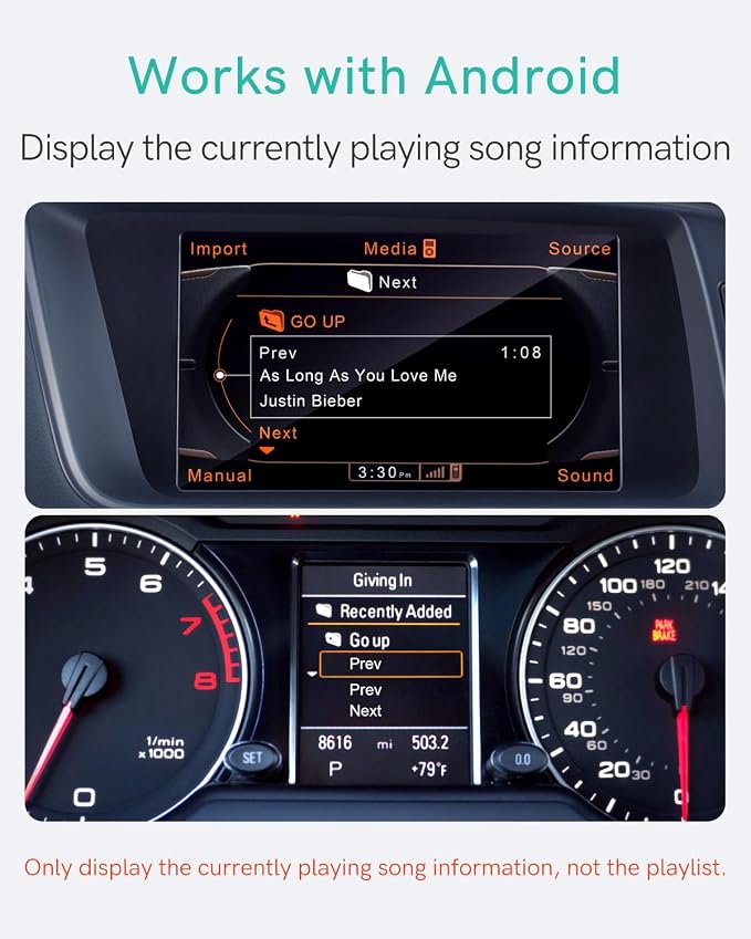 Bluetooth 5.0 Car Adapter for Audi with AMI Interface, Mercedes & Volkswagen with MDI Connector, Bluetooth Receiver with aptX-HD Sound for MMI 3G/3G+ System(Audi Symphony,Audi Concert)