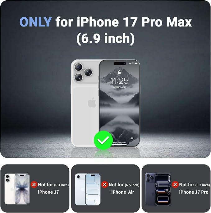 jaroco Magnetic for iPhone 17 Pro Max Case, [Compatible with MagSafe][Military Grade Drop Protection][Heavy Duty Protection][Non-Slip][Shockproof] 2-Layer Durable Bumper Phone Case 6.9''-Gray