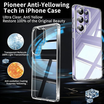 for Samsung Galaxy S26 Plus Case: Clear Phone Case with Built-in Camera Lens Protector,Slim Anti-Yellowing, Rugged Shockproof Transparent Cover for Galaxy S26+ Plus,Crystal Clear