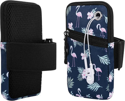 Cell Phone Armbands Pouch for Women Running Bag Compatible with Cellphone 6.28 Inches Full-Screen, Flamingo