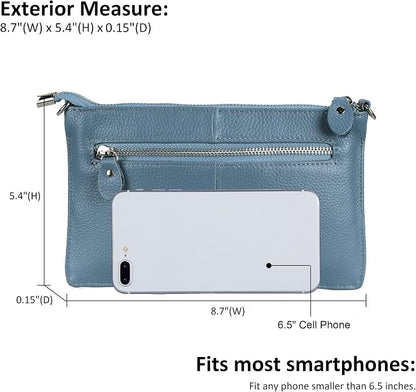 befen Genuine Leather Wristlet Clutch Wallet Purses Small Crossbody Bags for Women with RFID Blocking Card Slots