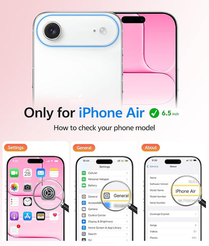 FNTCASE for iPhone Air Case: [Compatible with Magsafe] Translucent Matte Cases with [Full Camera Protection] [Screen Protector] Military Grade Shockproof Protective Phone Cover - Hot Pink