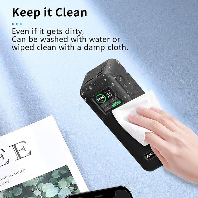 Case for Anker Prime 27,650mAh Power Bank (250W) and 100W Charging Base,NOUKAJU Silicone Protective Cover,Drop-Proof,Scratch-Proof,Protective Case for Anker Prime Power Bank 27,650mAh(Black)