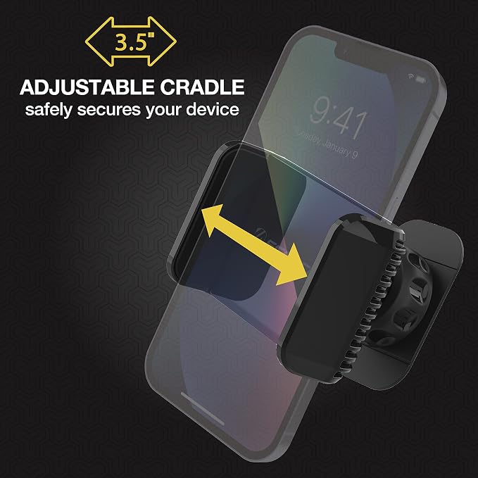 Scosche UH4DVM-SP CarMount 2-in-1 Universal Phone Vent or Dash Mount for The Car | Portable and Adjustable with 360 rotation