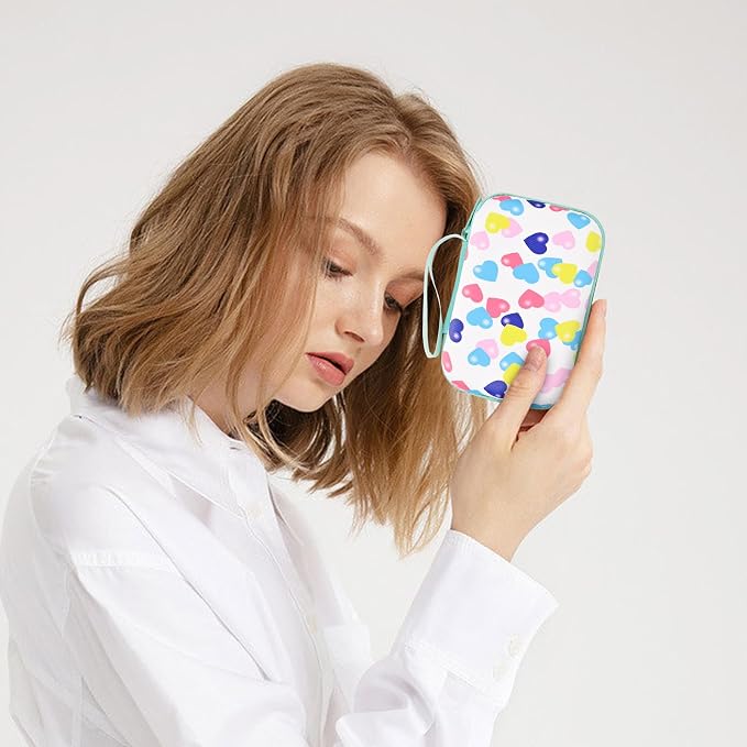 Phone Charger Case Storage Set with Cute Heart Cable Protector with Carrying Cable Case Bag,Cord Organizer, USB Earphone Wire Saver Organizer Charger Protector for iPhone (Colourful Heart)