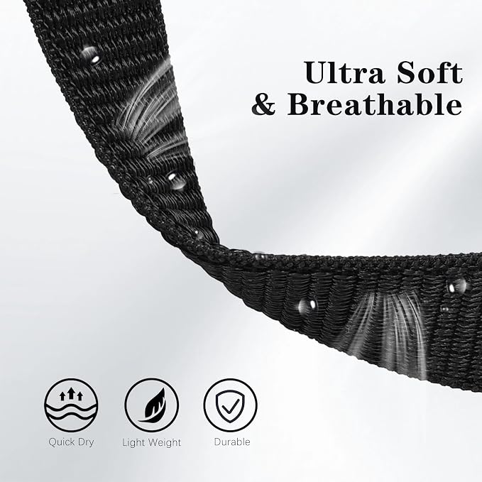 2 Pack Nylon Watch Bands Compatible with Fitbit Charge 5/Fitbit Charge 6 for Women Men, Velcro Sports Workout Replacement Soft Strap Wristbands Accessory for Charge 6/5 Fitness Tracker (5.9''-7.8'')