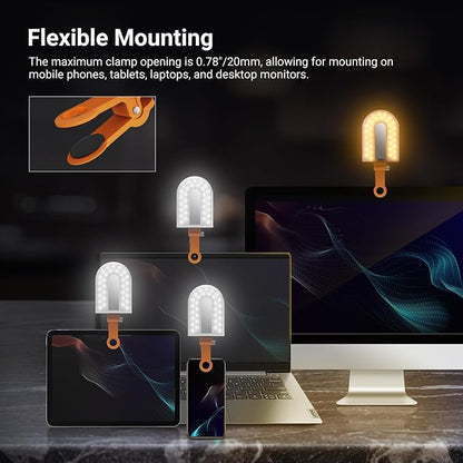 NEEWER GM66 Clip on Selfie Light for Phone, 68 LEDs, Bi Color Lighting Compatible with iPhone with CRI97+, 2000mAh for TikTok Vlog Recording Streaming Laptop Computer Webcam Video Conference Makeup