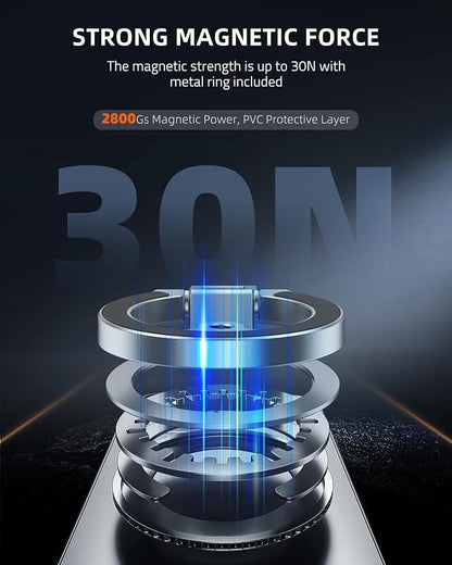 Magnetic Phone Stand with Spinner,Dual Rings Holder,360° Magnetic Phone Ring Grips,Compatible with iPhone 17/16/15/14/13/12 Series&MagSafe for Gym Office Travel Tiktok,Stress Relief Fidget Spinner