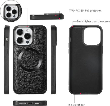 Crossbody Wallet Case for iPhone 16 Pro 6.3", Magnetic Detachable Floral PU Leather Phone Case with RFID Blocking Card Holder Wristlet Mirror Flip Zipper Shoulder Purse for Women - Black B