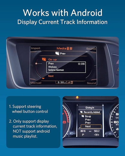 Airdual Car Bluetooth 5.0 aptX-HD Adapter for 30 pin iPod iPhone Music Interface Include Audi Volkswagen Motorcycle (AMI iPod iPhone Cable NOT Included)