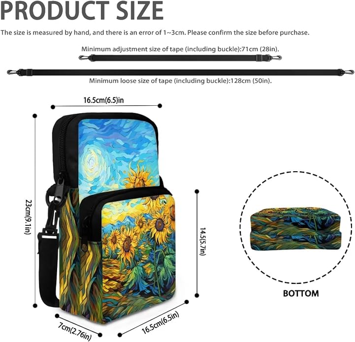 Men's Crossbody Bag, Small Cell Phone Wallet, Women's Shoulder Handbag, Travel Gym Bag